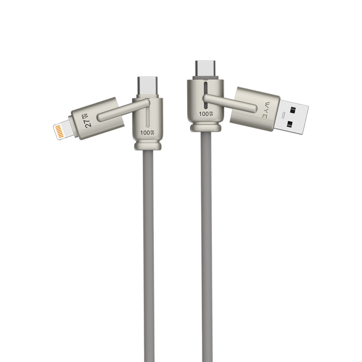 Y-DC74-4IN1 Multi-Function Fast Charging Cable 1.2M Grey