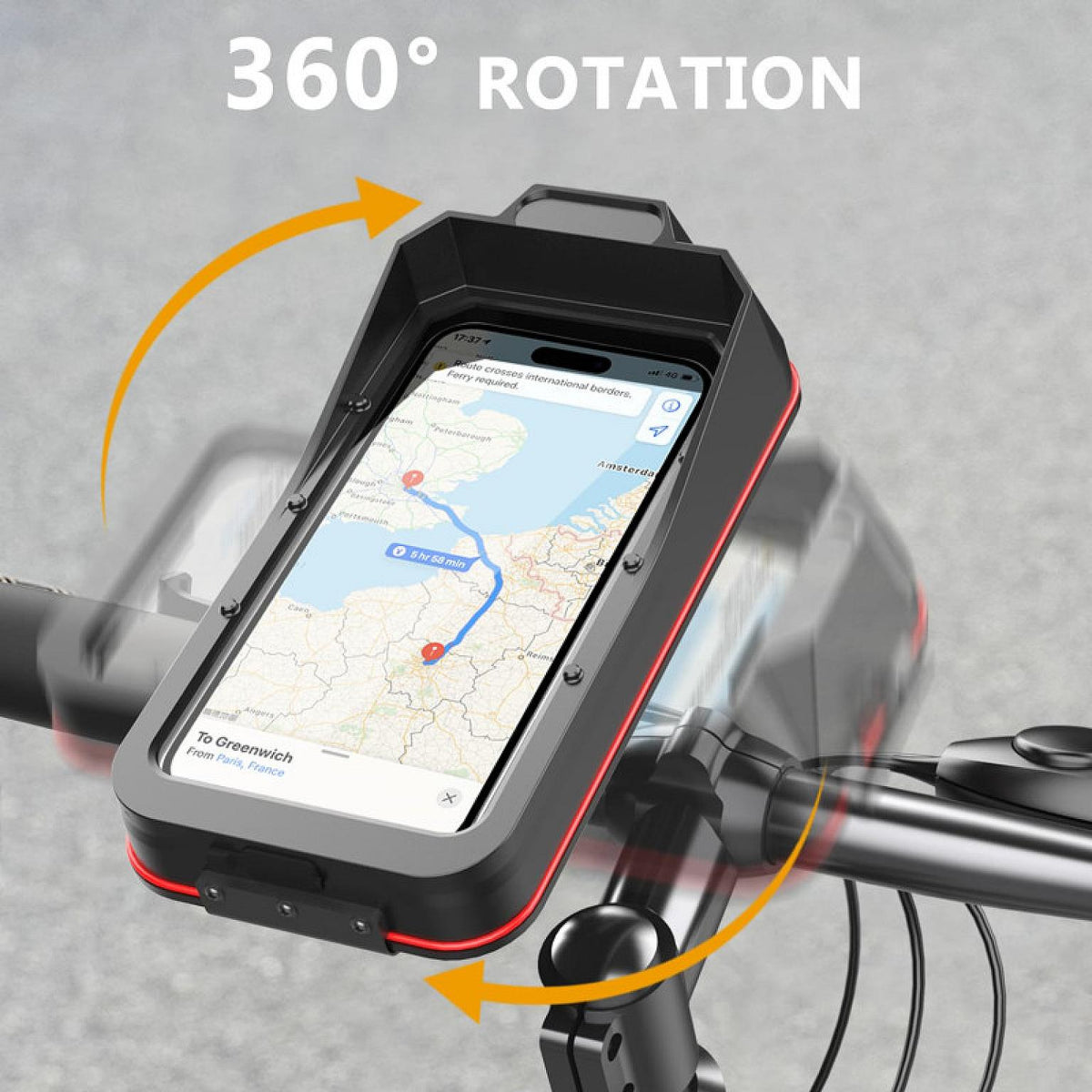 Rainproof Bike & Motorcycle Phone Mount Black