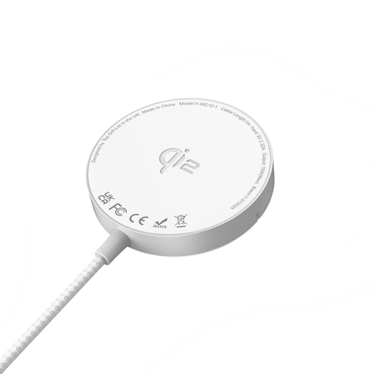 Y-WC12-2 Qi2.0 Magnetic Wireless Charger with Kickstand White