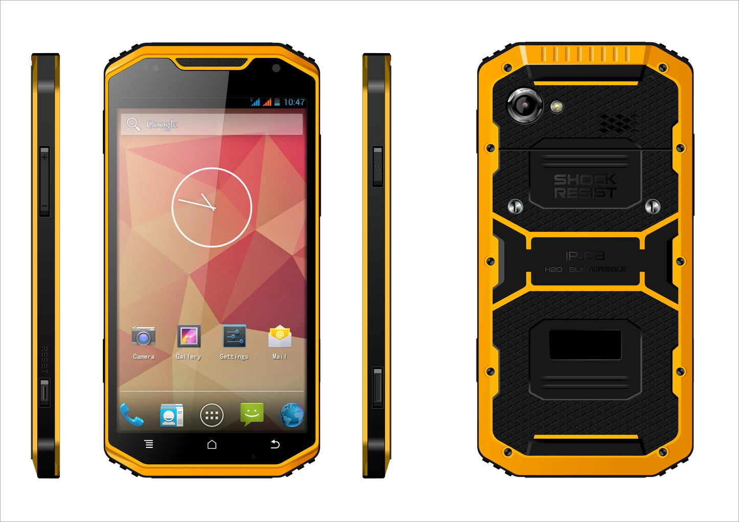 Waterfield New Outdoor Sports Bar Design LTE LED Smartphone IP68 Waterproof Dustproof Octa Core English Android 13 120Hz FHD