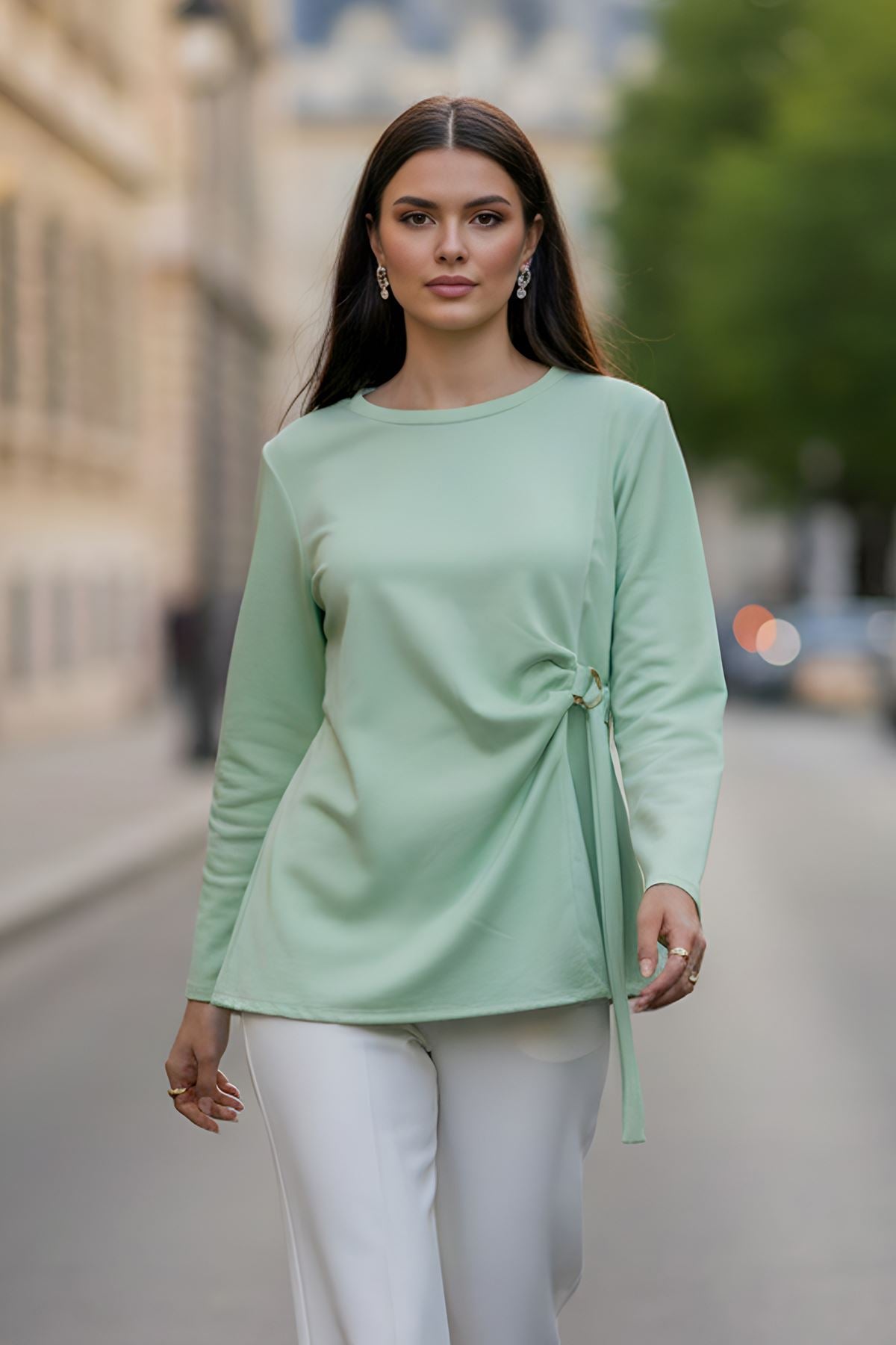 Plain Side Tie Detail Top