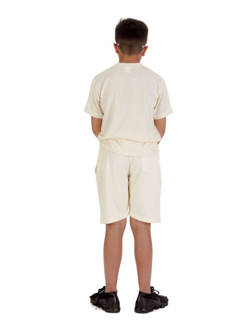 Wholesale Kids Cream T-shirt and Shorts Set
