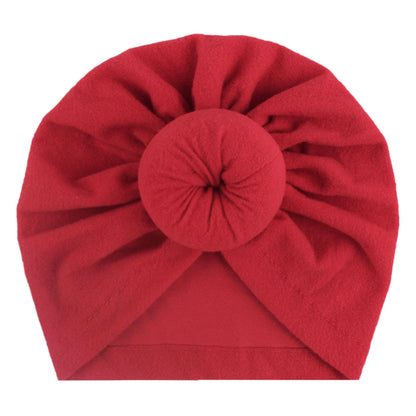 2023 European and American New Baby Products Kidsren's Turban Hat Baby Pure Color Knotted Indian Pullover Hat Amazon