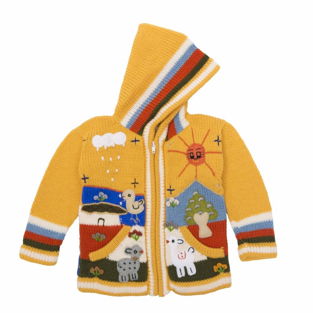 Wholesale Yellow Children's Cardigan, 'Peruvian Fairy Tales'