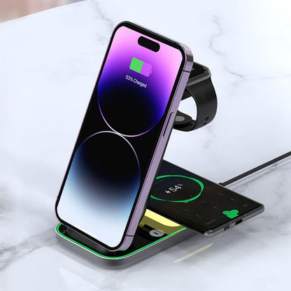 Y-WCS01 3-in-1 Magnetic Wireless Charging Stand Black