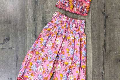 Wholesale Kids Two Piece Floral Top And Harems