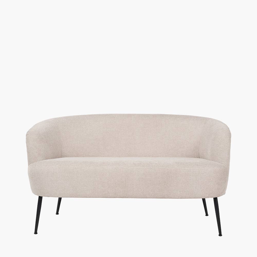 Wholesale Aviana Natural Chenille and Black Metal Sofa