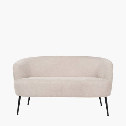 Wholesale Aviana Natural Chenille and Black Metal Sofa