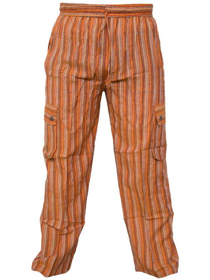 Wholesale Striped Cargo Lounge Cotton Loose Trousers