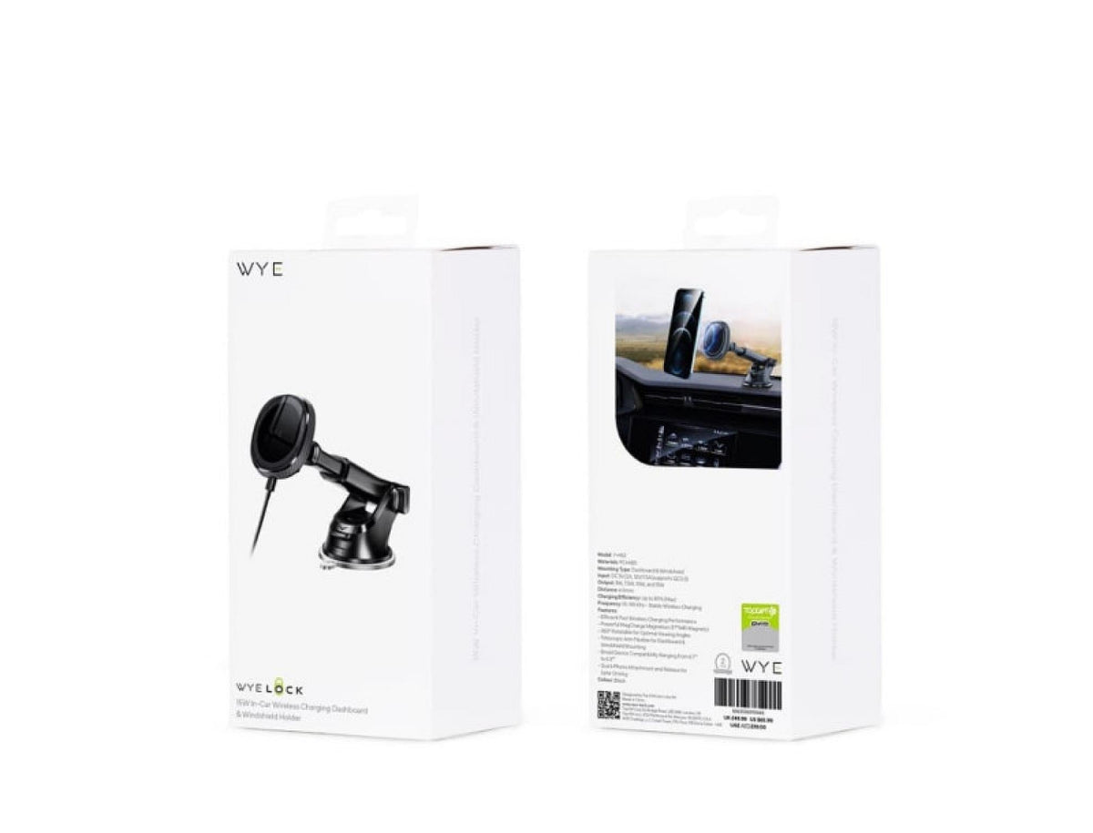 Magnetic Wireless Charging Dashboard &amp; Windshield Mount Black