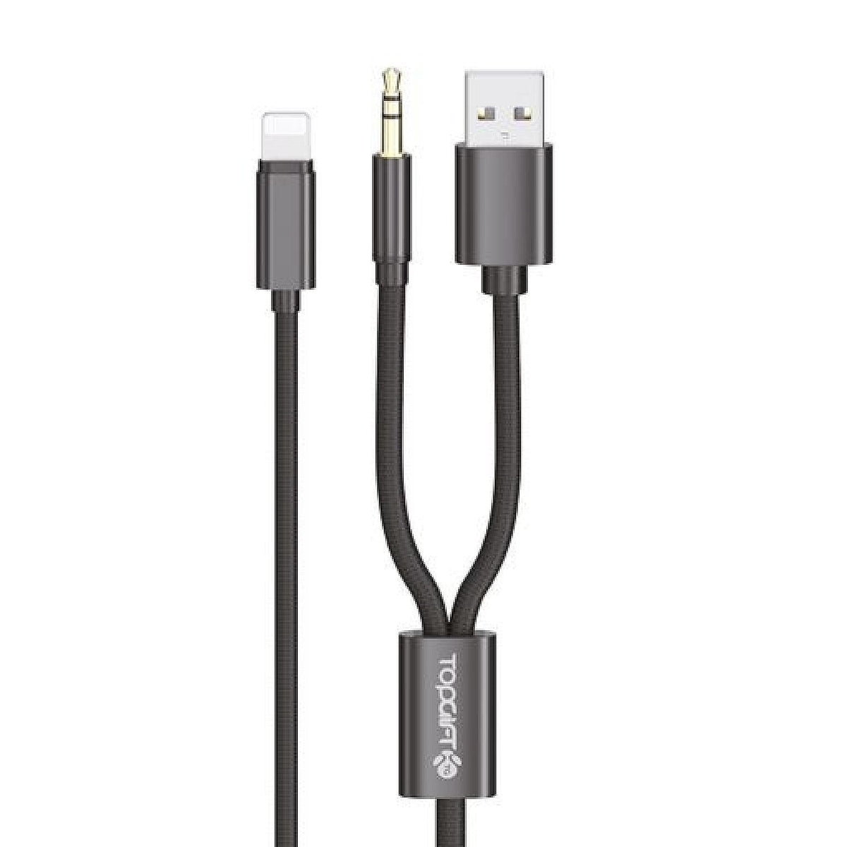 WYEFLOW 8-Pin to USB-A & 3.5mm Aux Cable