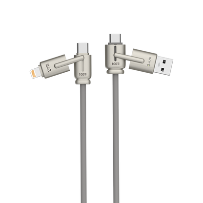 Y-DC74-4IN1 Multi-Function Fast Charging Cable 1.2M Grey