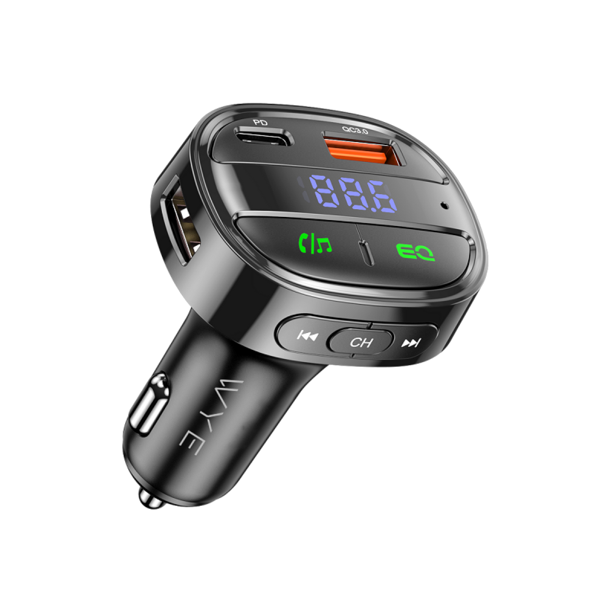Bluetooth FM Transmitter with PD30W Fast Charging Black