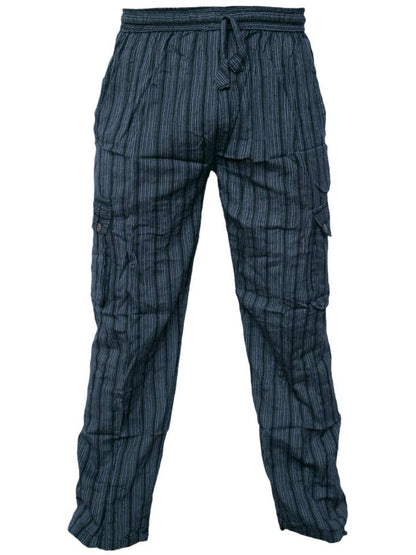 Wholesale Striped Cargo Lounge Cotton Loose Trousers