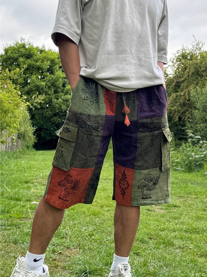 Wholesale Handmade Patchwork Cotton Cargo Shorts