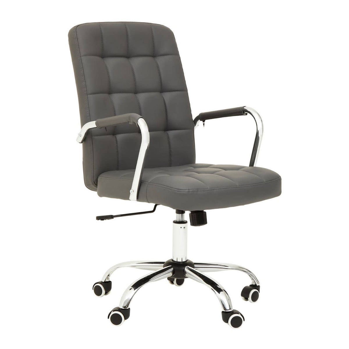 Wholesale Brent Grey Leather Effect And Chrome Home Office Chair