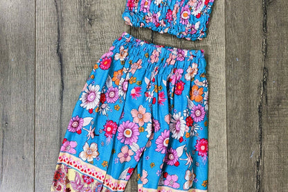Wholesale Kids Two Piece Floral Top And Harems