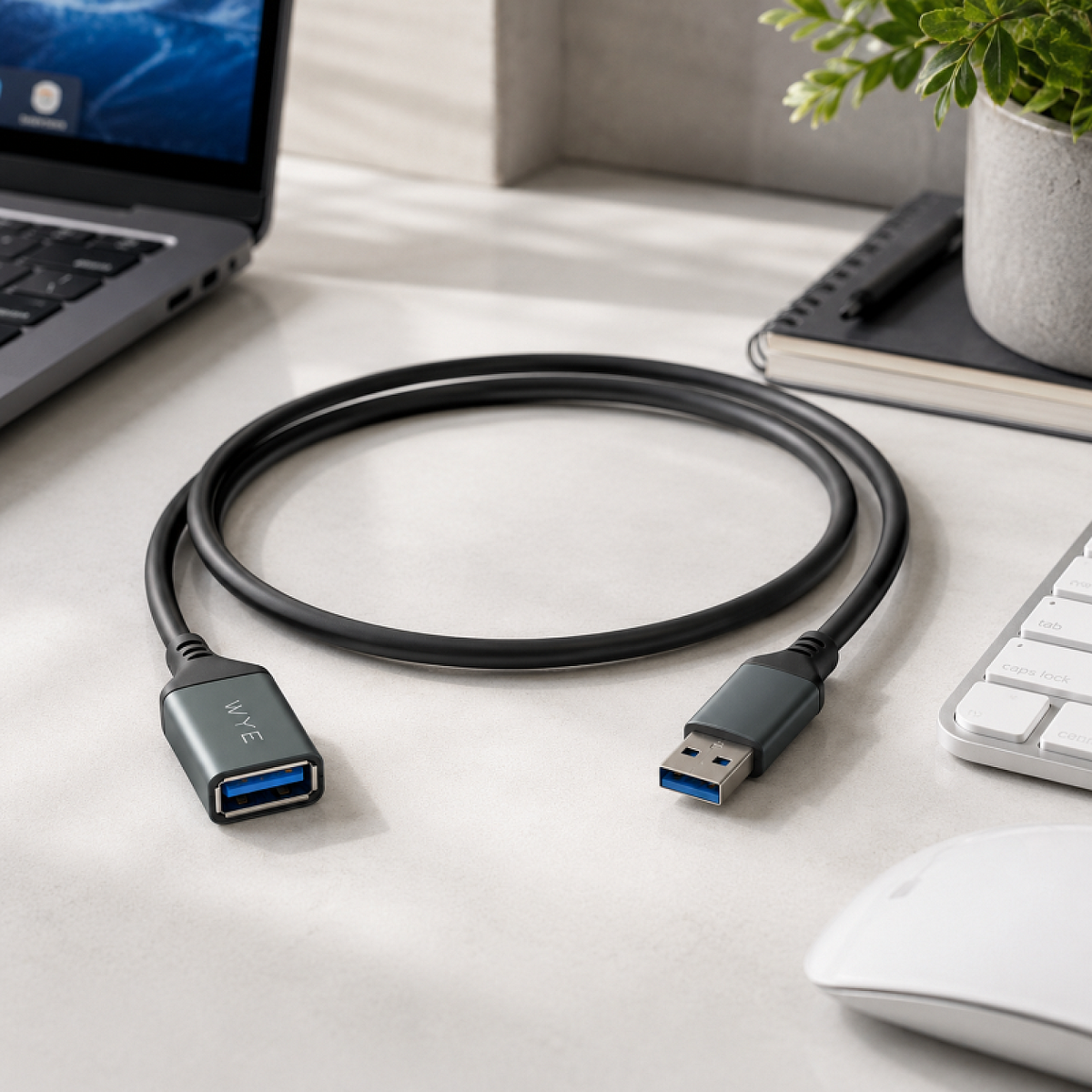 Y-DC71AAMF2M1 USB-A Extension Cable 2M Black