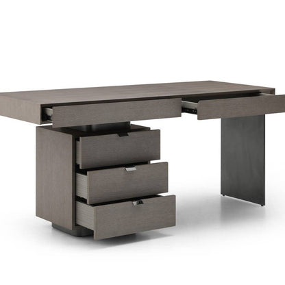 Wholesale Oston Office Desk - Grey - Left Hand Drawers