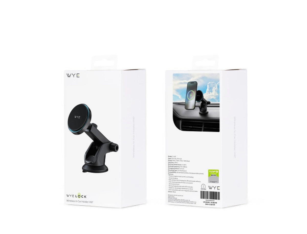 Magnetic Wireless Charging Dashboard Mount Black