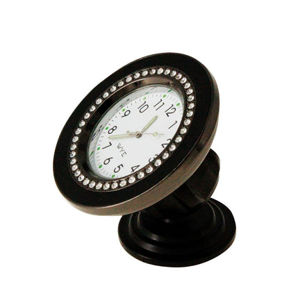 Magnetic Dashboard Phone Mount with Clock Black