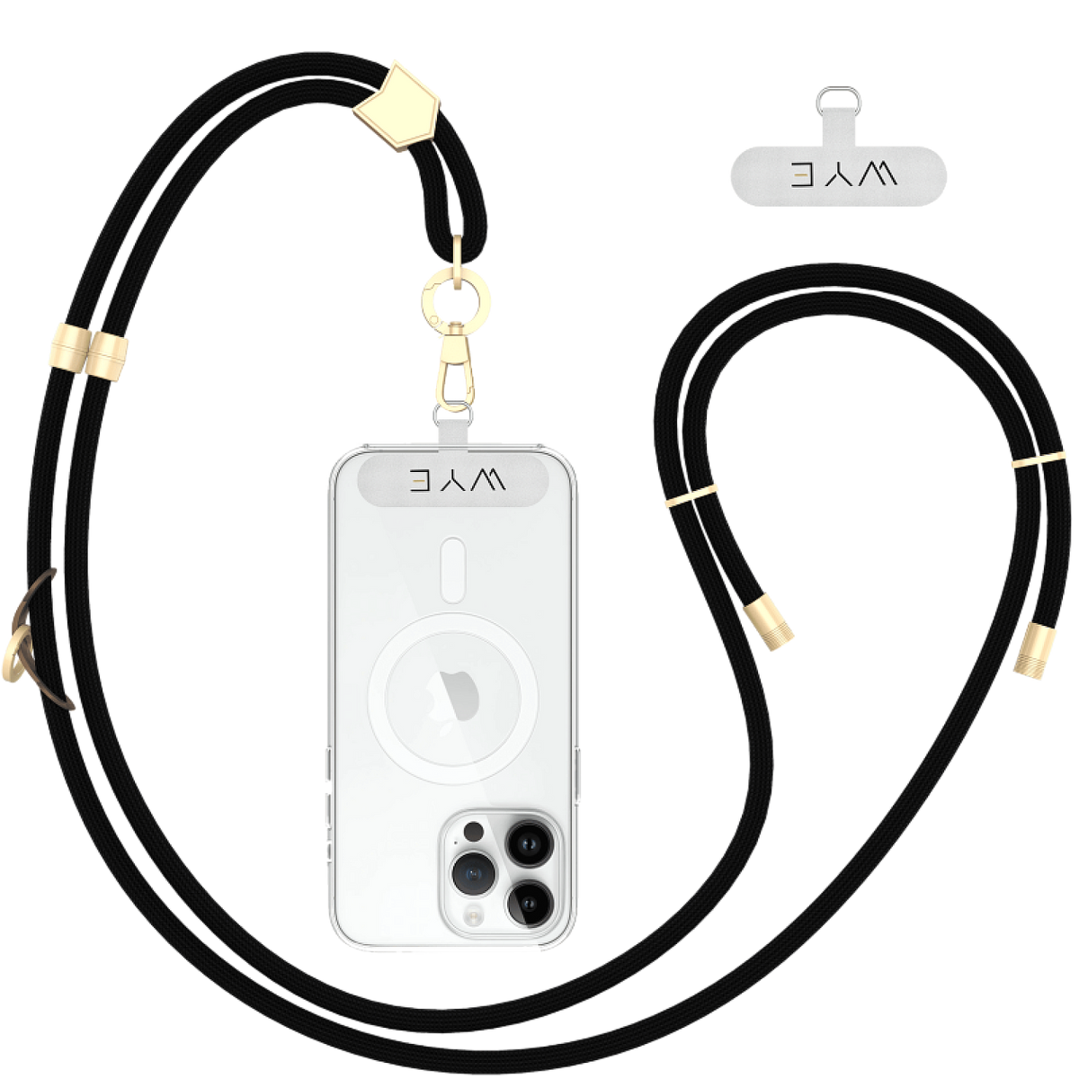 Y-LY10 2-in-1 Phone Lanyard Strap Black