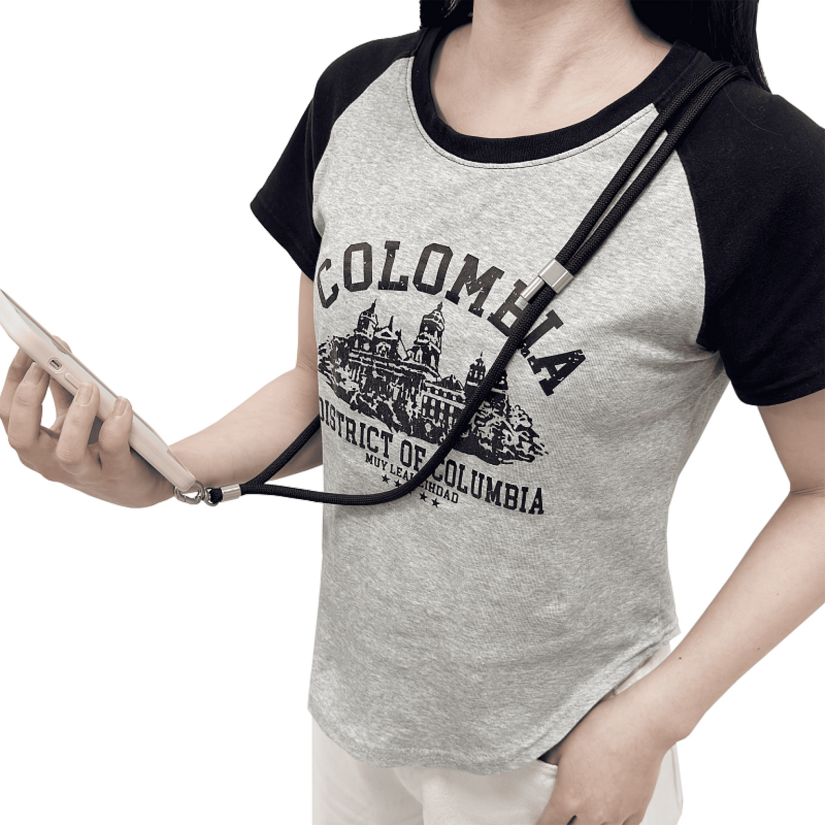Y-LY11 Flat Phone Lanyard Strap Black