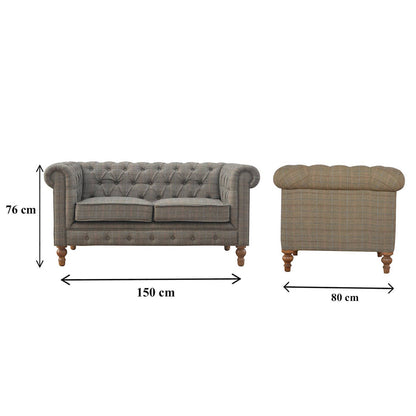 Wholesale Multi Tweed 2 Seater Chesterfield Sofa