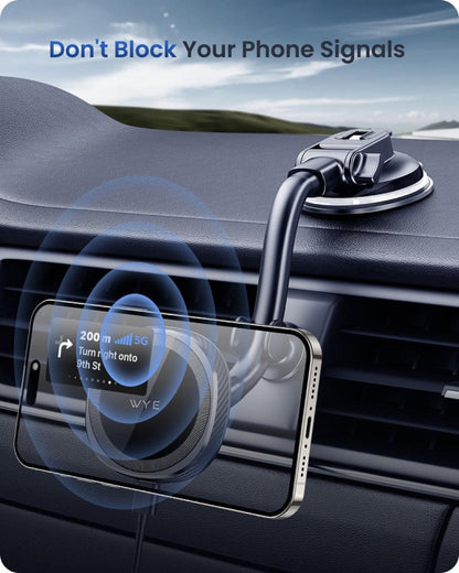 Magnetic Wireless Charging Dashboard &amp; Windshield Mount Black