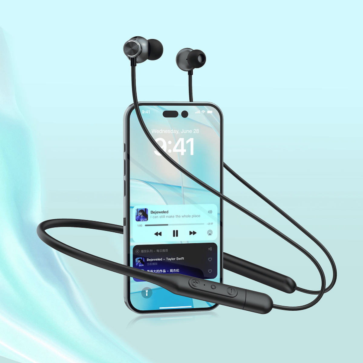 Y-NB-EPO1 Bluetooth Neckband Earphones Black