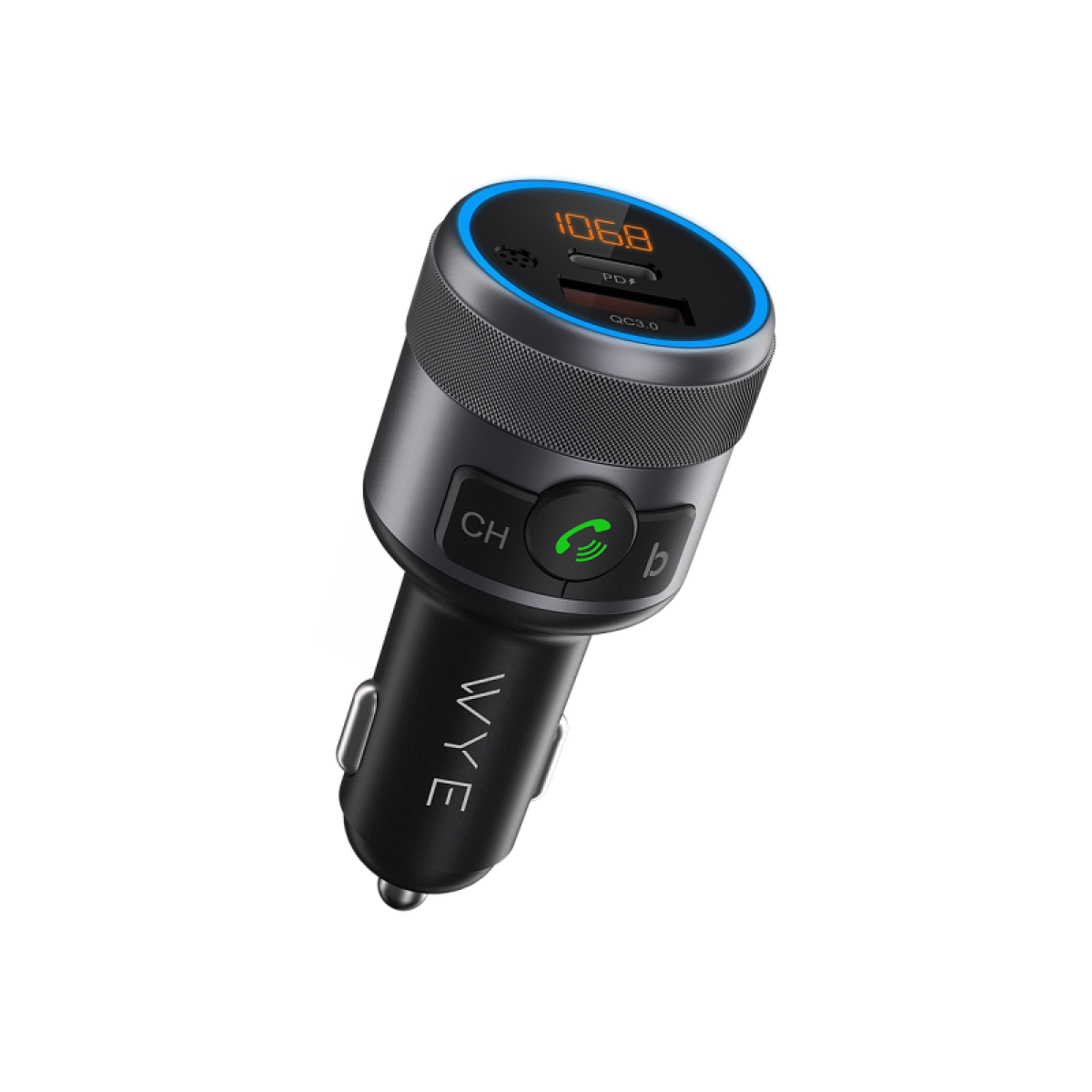 In-Car Charger & FM Transmitter with Voice Assistant