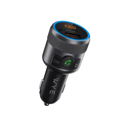 In-Car Charger & FM Transmitter with Voice Assistant