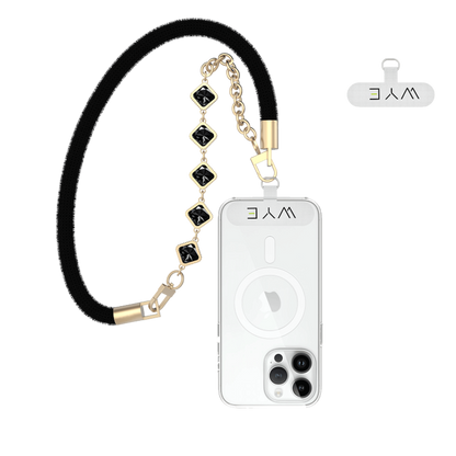 Y-LY07 Chenille Wrist Phone Strap Black