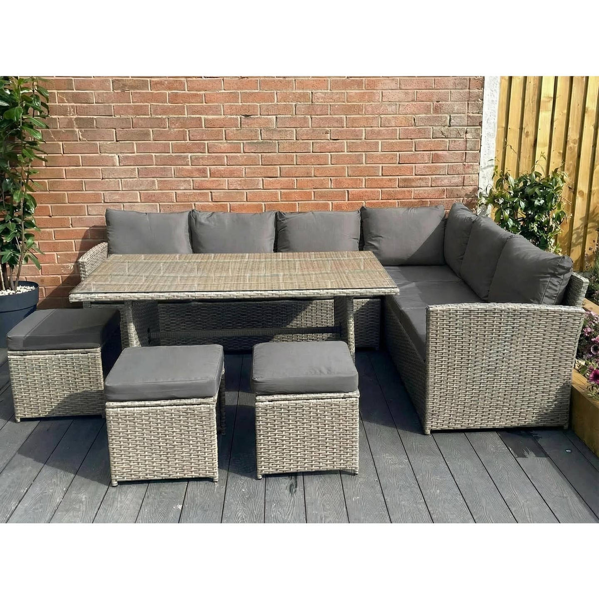 Wholesale The Knutsford 9 Seat Corner Rattan Dining Set