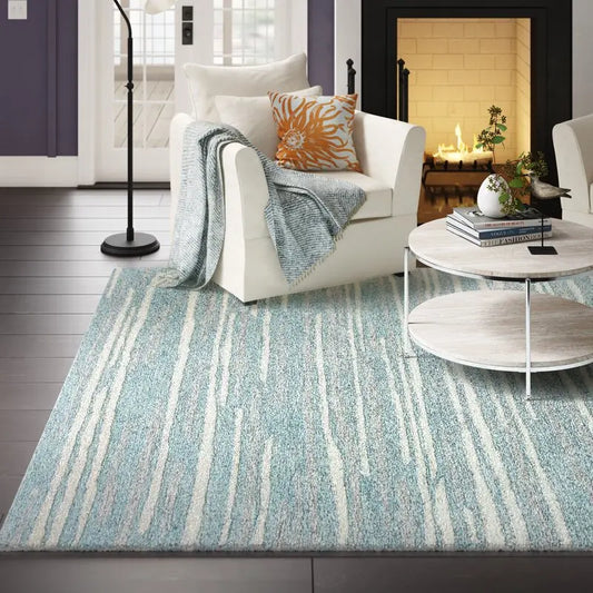Handmade Tufted Wool/Silk Modern Abstract Luxury Custom Bedroom Sofa Coffee Table Floor Rug Non-Slip PET Friendly Stain