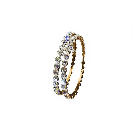Elegant White Gold Rhinestone Headband For Women Party Hair Accessories High Quality Jewelry