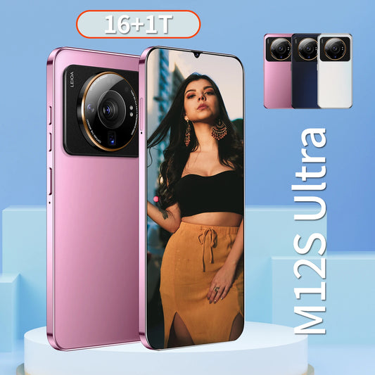 High Quality Mobile Phone Big Screen Android OEM Cheap Smart Face and Fingerprint Phone Mobile M12S