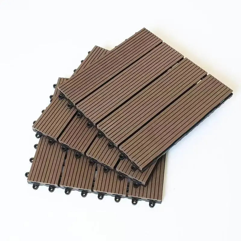 Small Balcony Outdoor Interlocking Deck Tiles Compact Size DIY Install Waterproof Anti-Slip for Urban Apartments