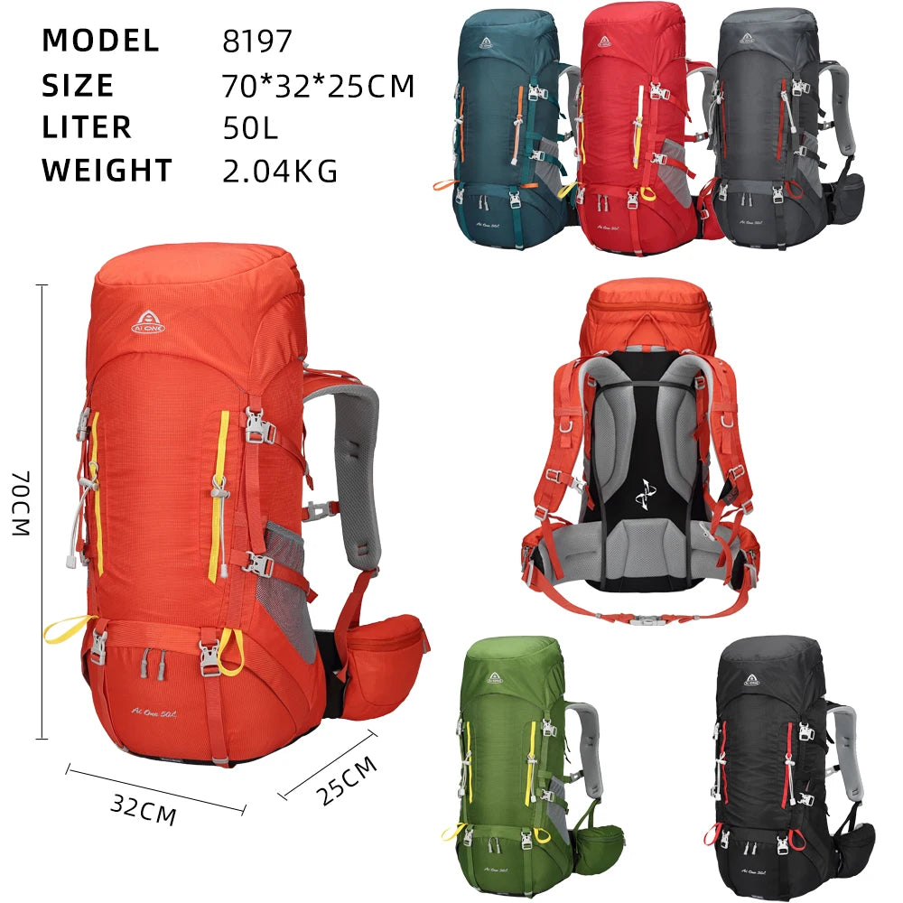 50L Waterproof Climbing Backpack Outdoor Sports Bag Travel Backpack Camping Hiking Trekking Backpack for Women and Men