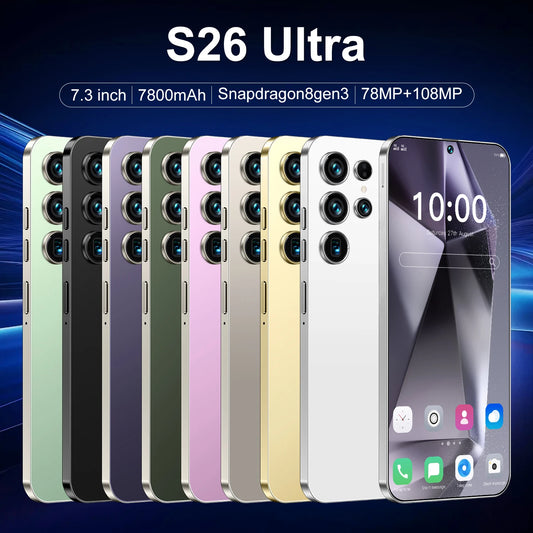 2025 New Original 7.3inch S26 Mobile Phone 16GB 512GB 7800mAh 4G 5g Smart Phone