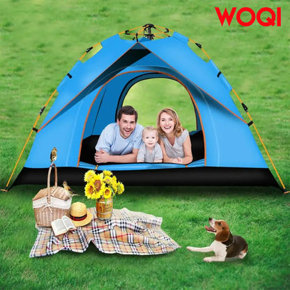 WOQI Portable Outdoor Anti-UV Waterproof Instant Pop up Automatic Instant Tent for Camping Hiking Beach Fishing Picnic Travel