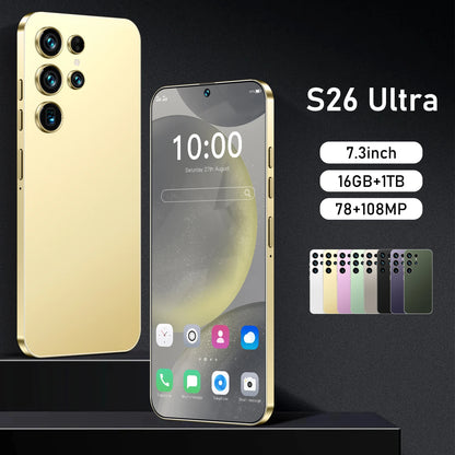 2025 New Original 7.3inch S26 Mobile Phone 16GB 512GB 7800mAh 4G 5g Smart Phone