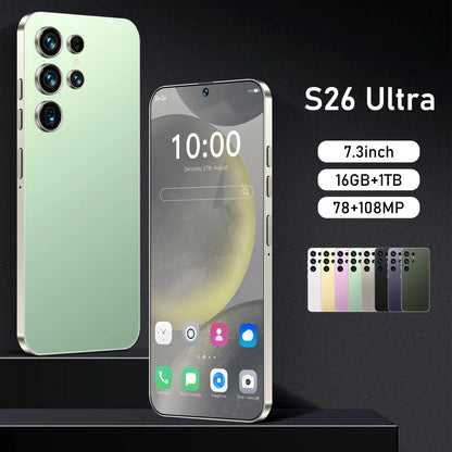 2025 New Original 7.3inch S26 Mobile Phone 16GB 512GB 7800mAh 4G 5g Smart Phone