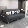 Modern Dual-Use Fabric Latex Sofa Bed Small House Foldable Three-Person Living Room Furniture for Simple Modern House