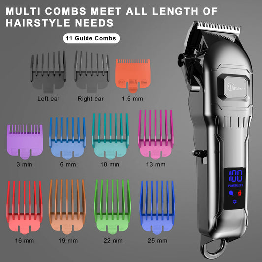 Hatteker Cordless Professional Men's Electric Hair Clippers Beard Trimmer Set Facial Grooming Set for Men