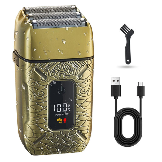 3-blade Men's Reciprocating Rotary Shaver USB Rechargeable Wet and Dry Use Gift for Men