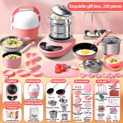 Children Cook Role Play Play House Toy Mini Real Potable Kitchen Appliance Kitchen Toy Set Play Toy Gifts for Children