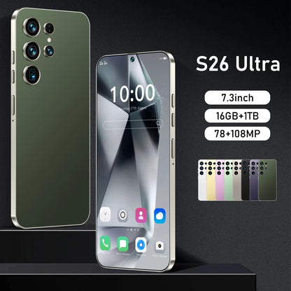 2025 New Original 7.3inch S26 Mobile Phone 16GB 512GB 7800mAh 4G 5g Smart Phone