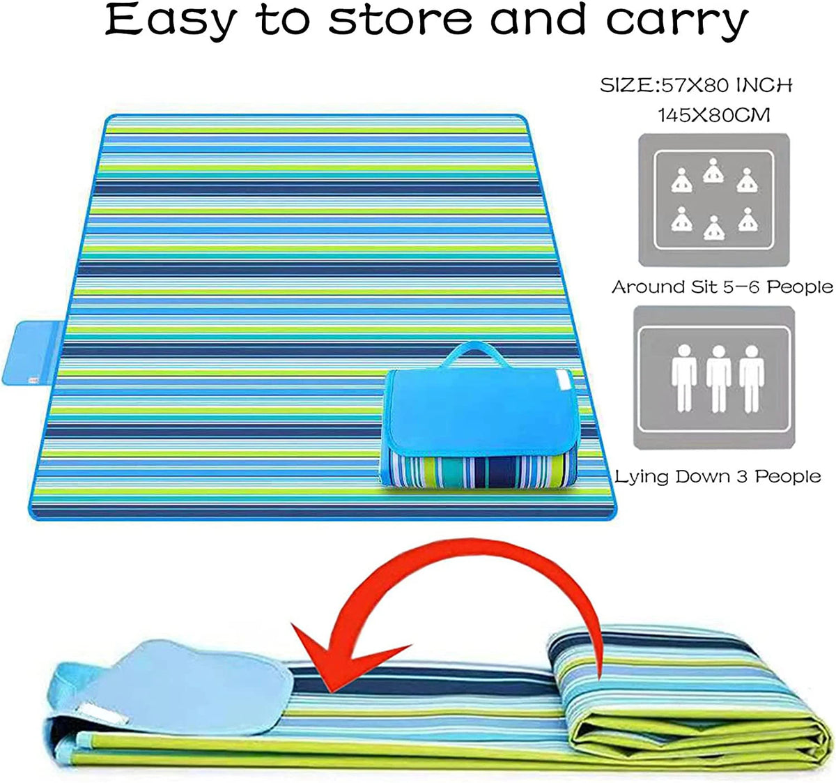 WOQI Hot Sale Waterproof Portable Outdoor Picnic Blanket  for Adults Travel Camping Hiking