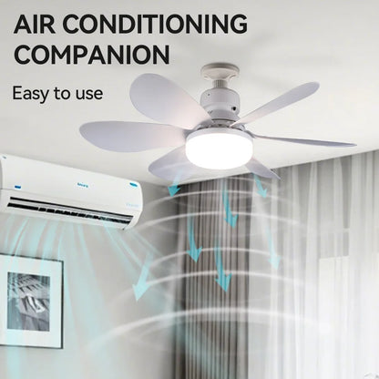 Dingdian 52CM 6 Blade LED Fan Light Easy Install Modern ABS Ceiling Fan Light for Livingroom Decorative Indoor Remote Control